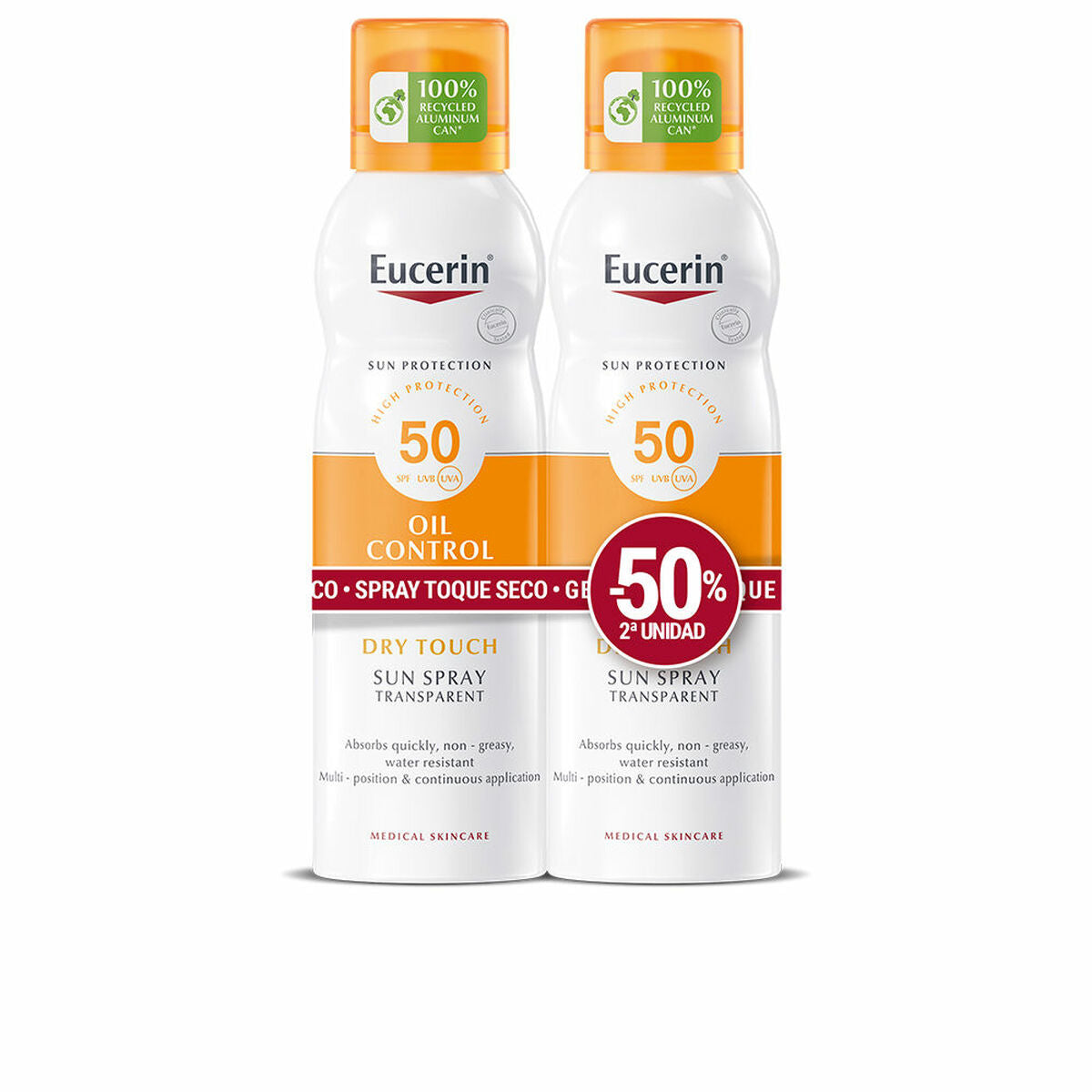 Body Sunscreen Spray Eucerin Sensitive Protect Dry 200 ml x 2-0
