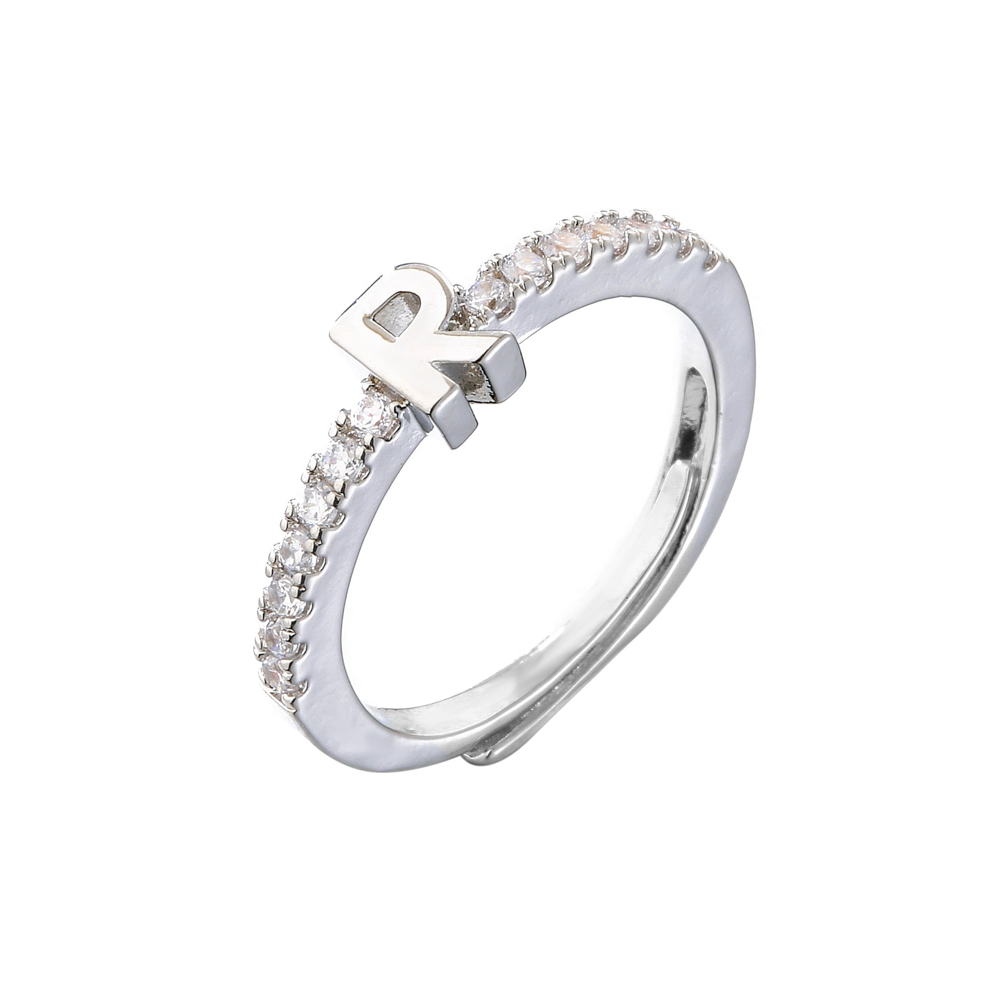Fashion Initials Letter Ring Women Classic Simple Opening Finger Ring For Women Party Jewelry Gift-0
