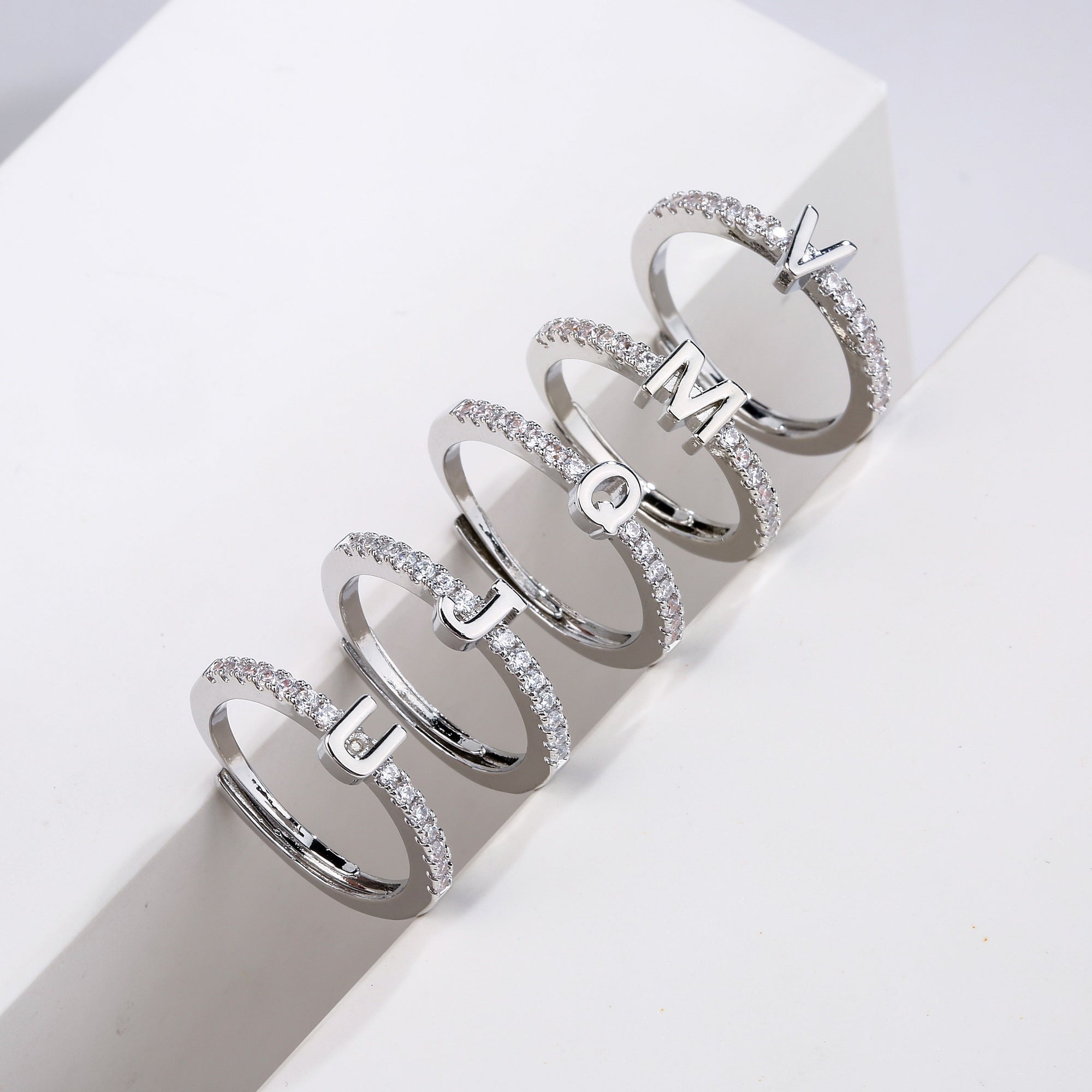 Fashion Initials Letter Ring Women Classic Simple Opening Finger Ring For Women Party Jewelry Gift-1