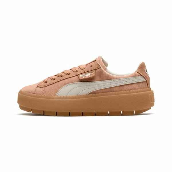 WOMEN'S CASUAL TRAINERS PUMA PLATFORM TRACE CORDUROY ORANGE - blibon.com